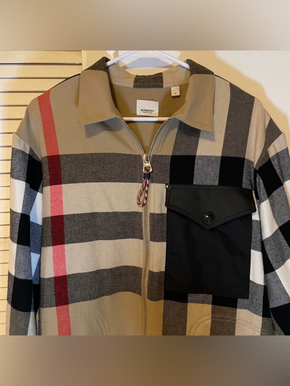 Burberry Tan & Black Nova Check Zip Shirt Jacket